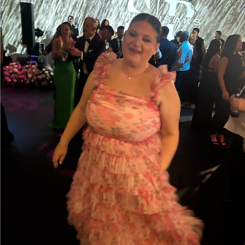 Floral Ruffled Wedding Guest Dress - Picture 4 of 4